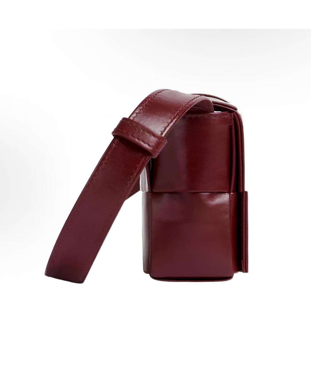 BOTTEGA VENETA Бордовая кожаная сумка через плечо, фото 2