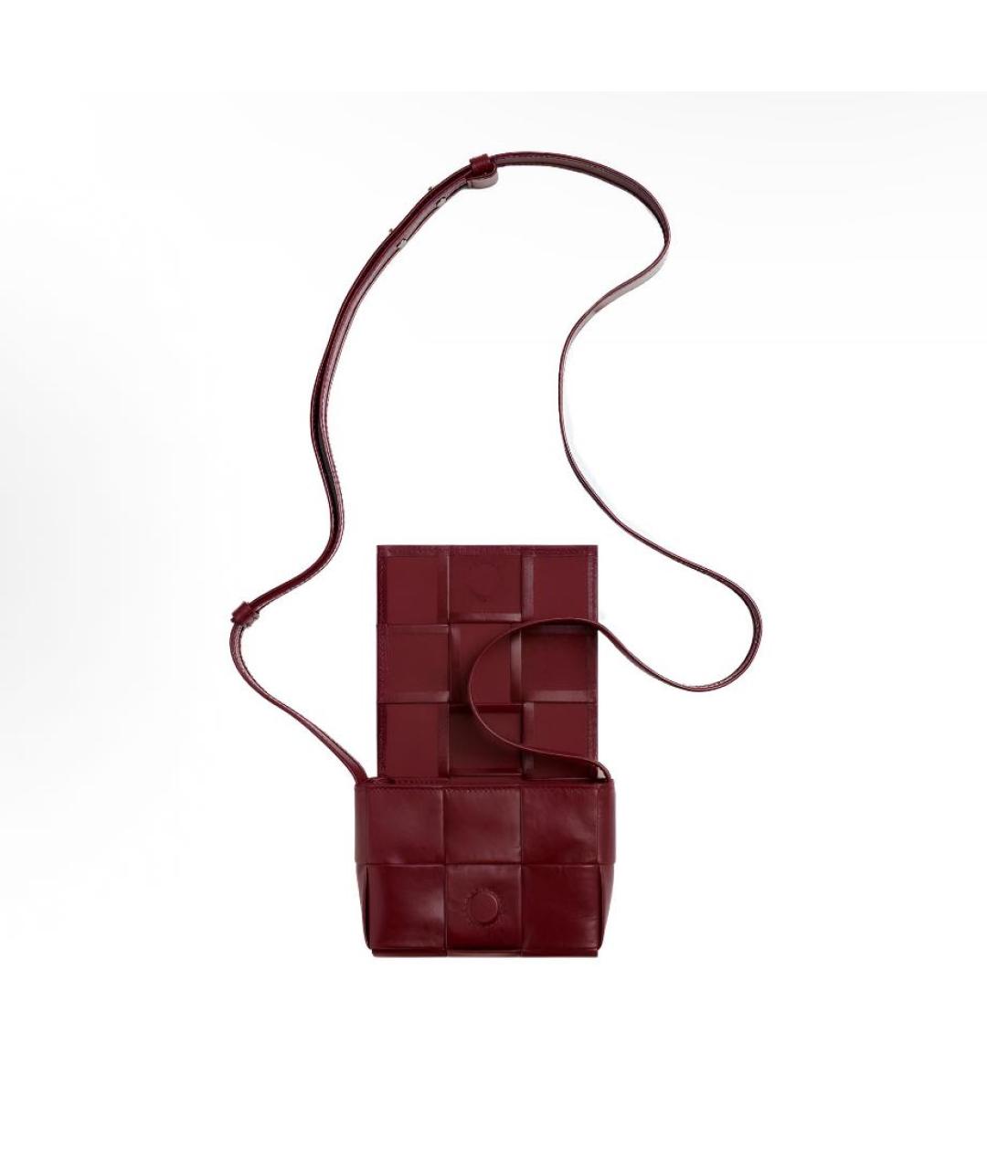 BOTTEGA VENETA Бордовая кожаная сумка через плечо, фото 3