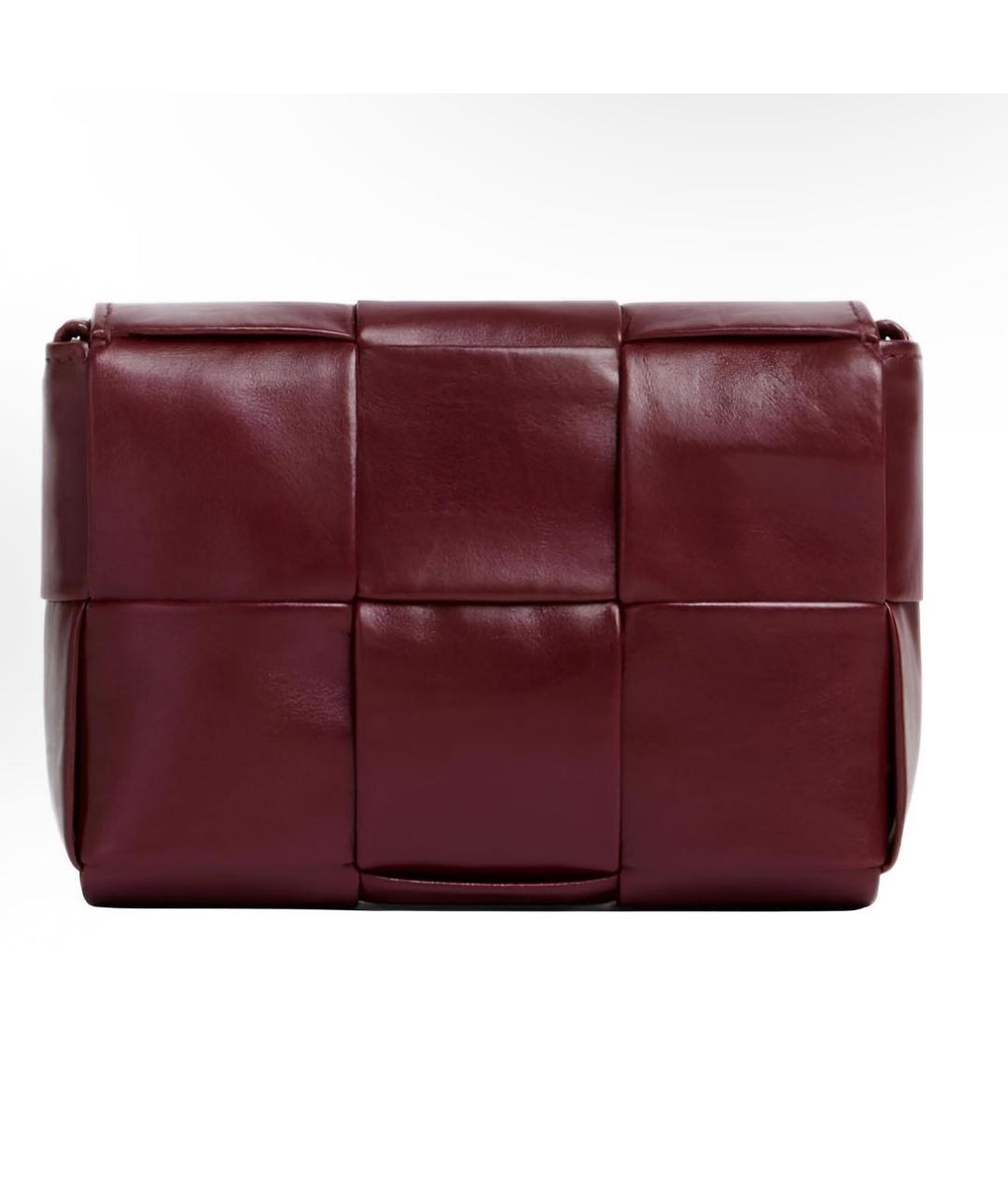 BOTTEGA VENETA Бордовая кожаная сумка через плечо, фото 4