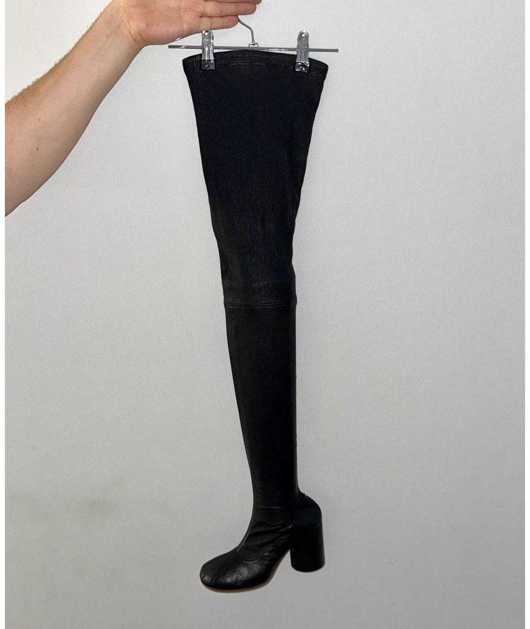 MAISON MARGIELA Черные кожаные ботфорты, фото 9