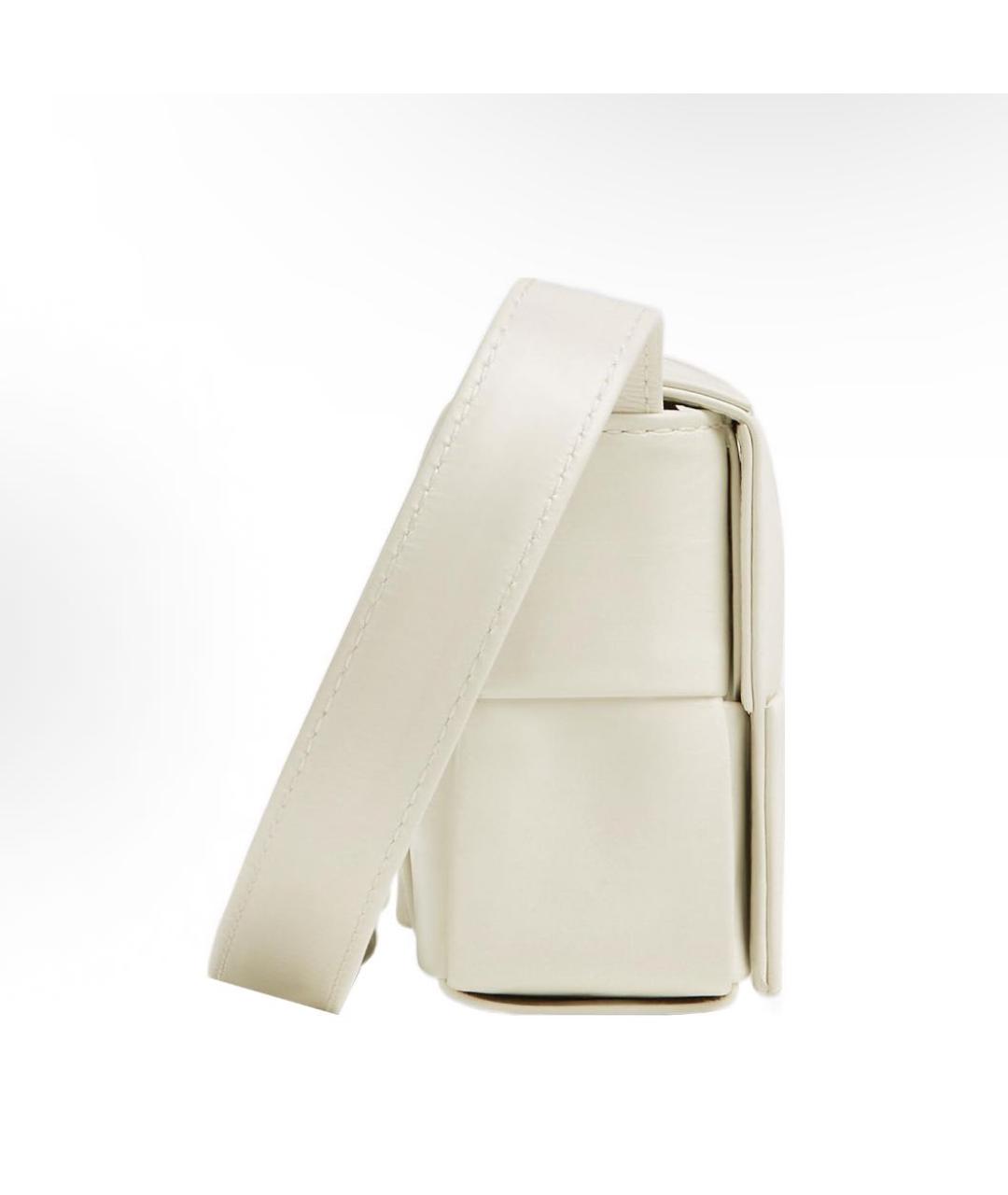 BOTTEGA VENETA Белая кожаная сумка через плечо, фото 3