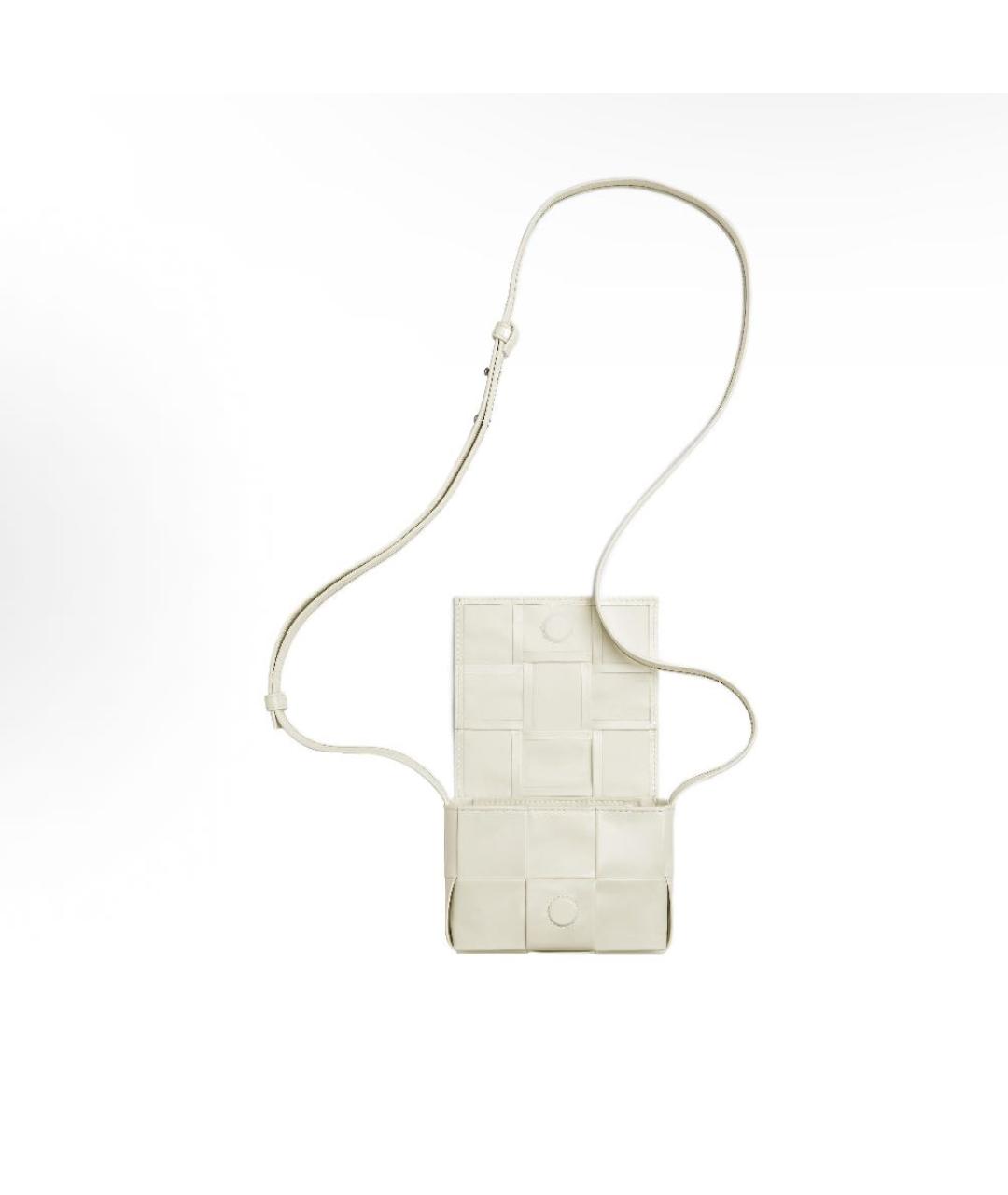 BOTTEGA VENETA Белая кожаная сумка через плечо, фото 4