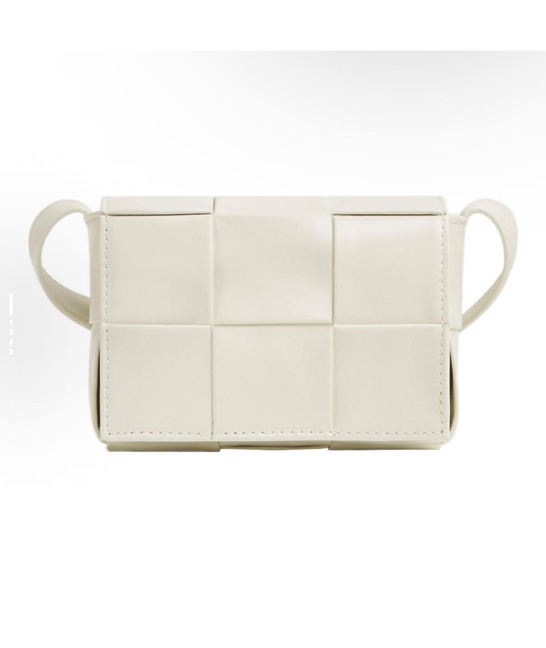 BOTTEGA VENETA Белая кожаная сумка через плечо, фото 7