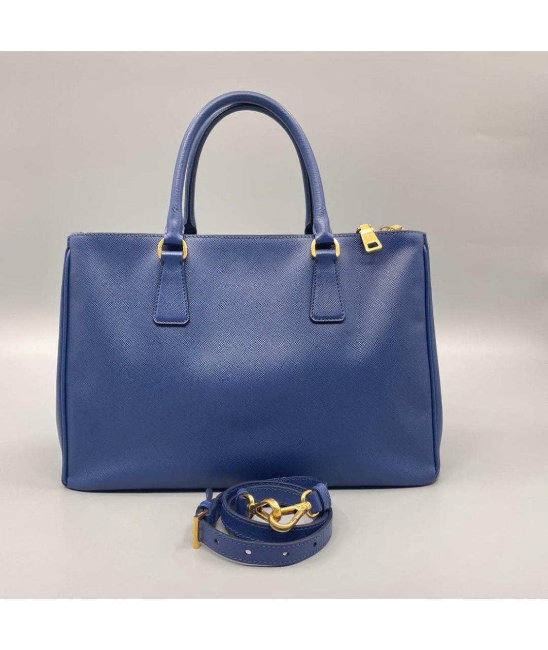 PRADA Синяя кожаная сумка тоут, фото 2