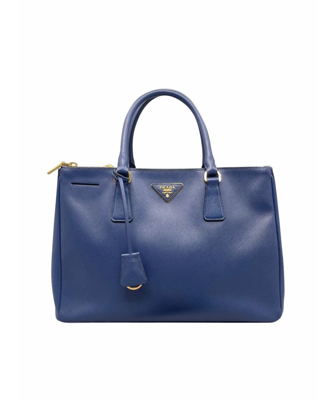 PRADA Синяя кожаная сумка тоут, фото 1