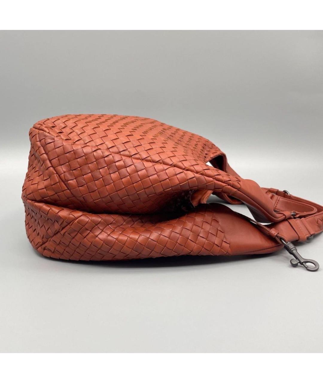 BOTTEGA VENETA Оранжевая кожаная сумка через плечо, фото 5