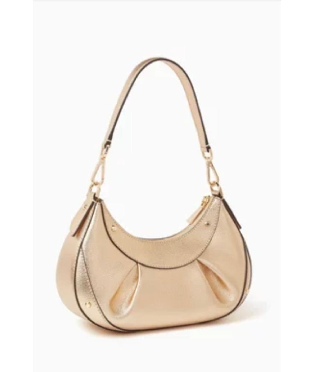 MICHAEL KORS Золотая кожаная сумка через плечо, фото 2