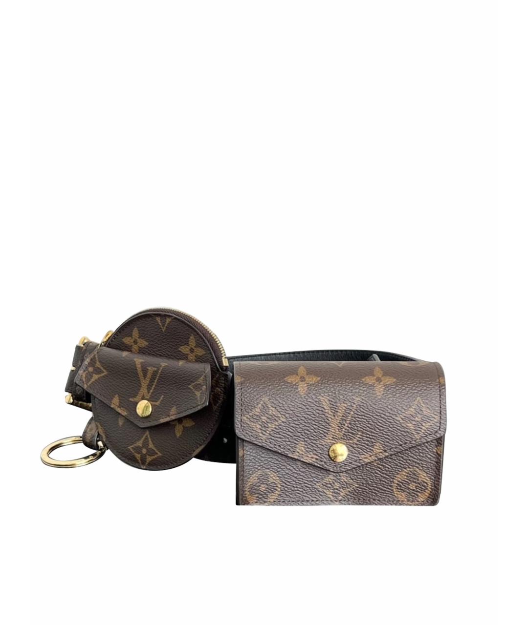 LOUIS VUITTON Коричневая кожаная поясная сумка, фото 1