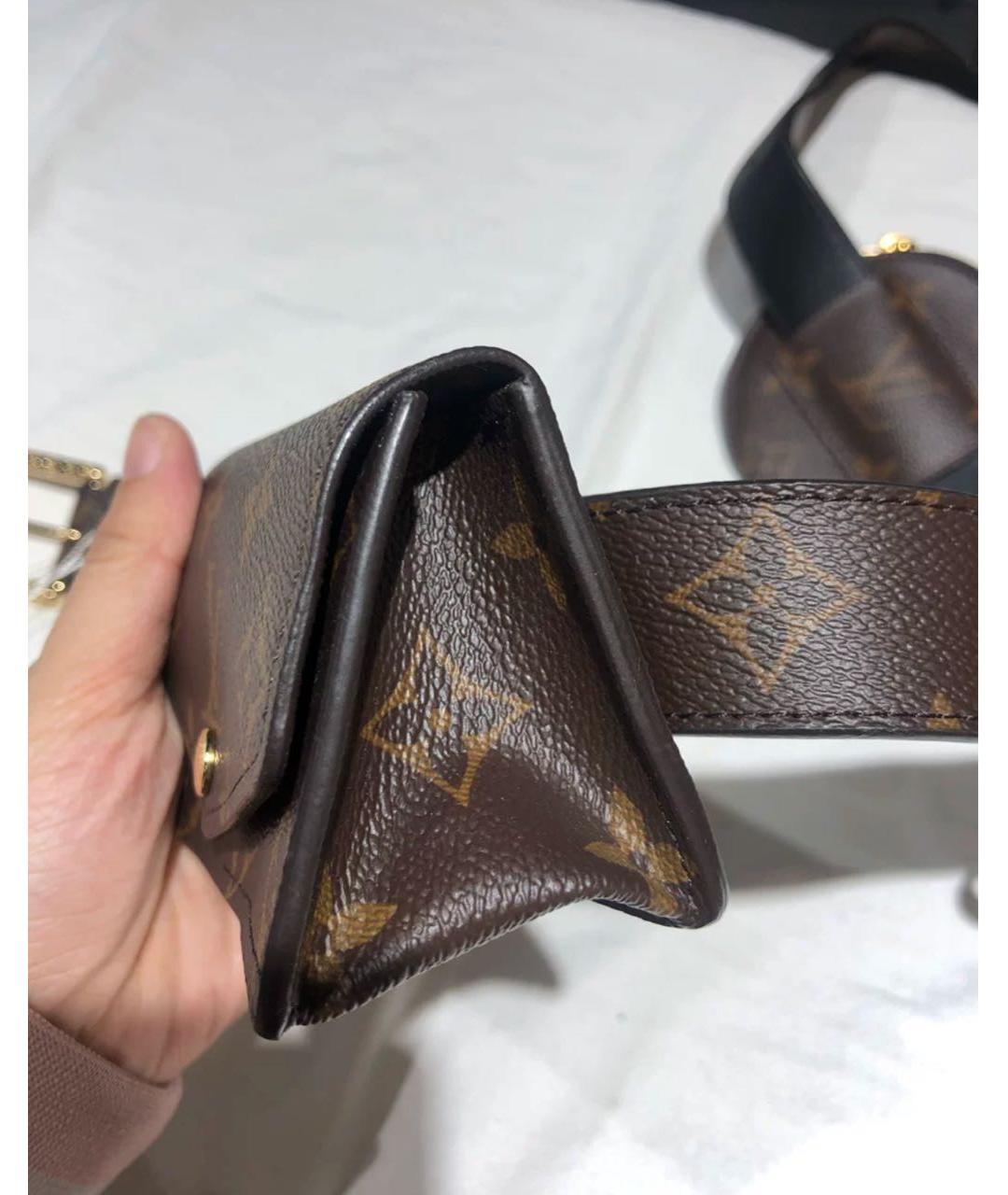 LOUIS VUITTON Коричневая кожаная поясная сумка, фото 5