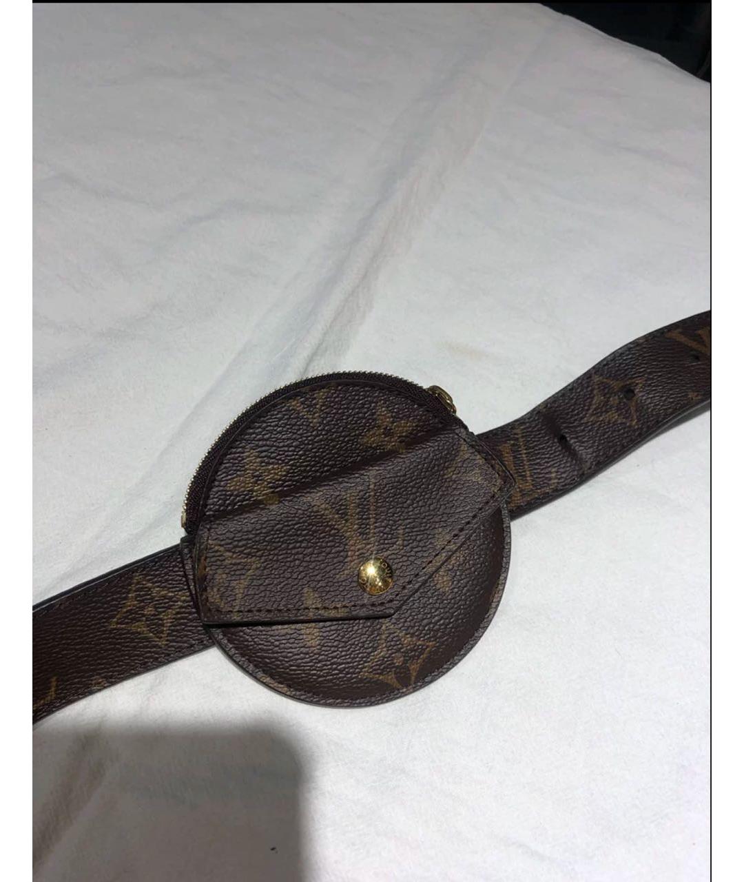 LOUIS VUITTON Коричневая кожаная поясная сумка, фото 4