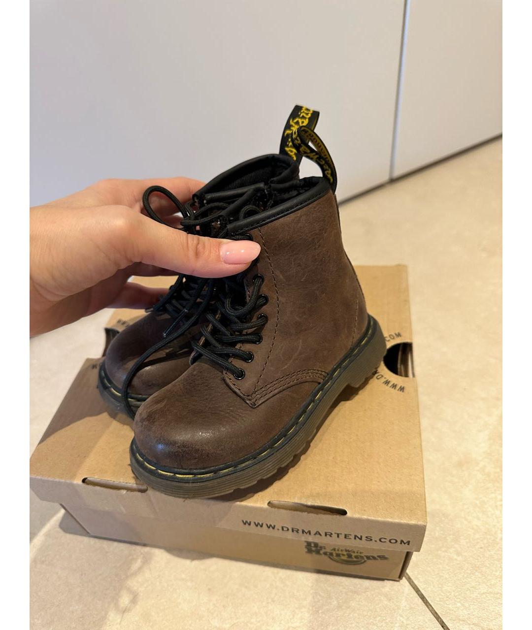 DR. MARTENS Коричневые замшевые ботинки, фото 5