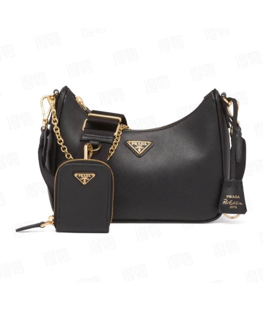 PRADA Черная кожаная сумка через плечо, фото 9