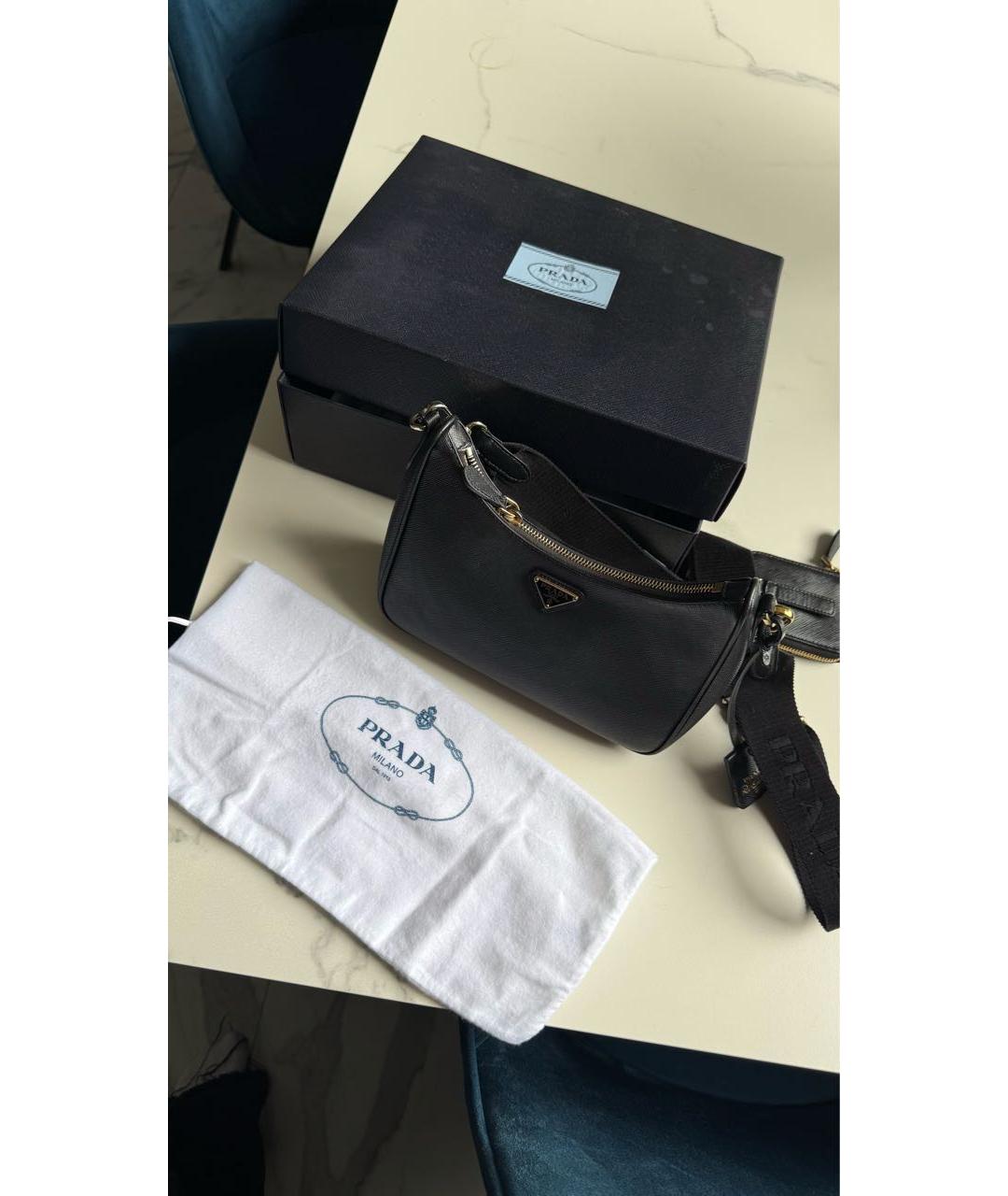PRADA Черная кожаная сумка через плечо, фото 5