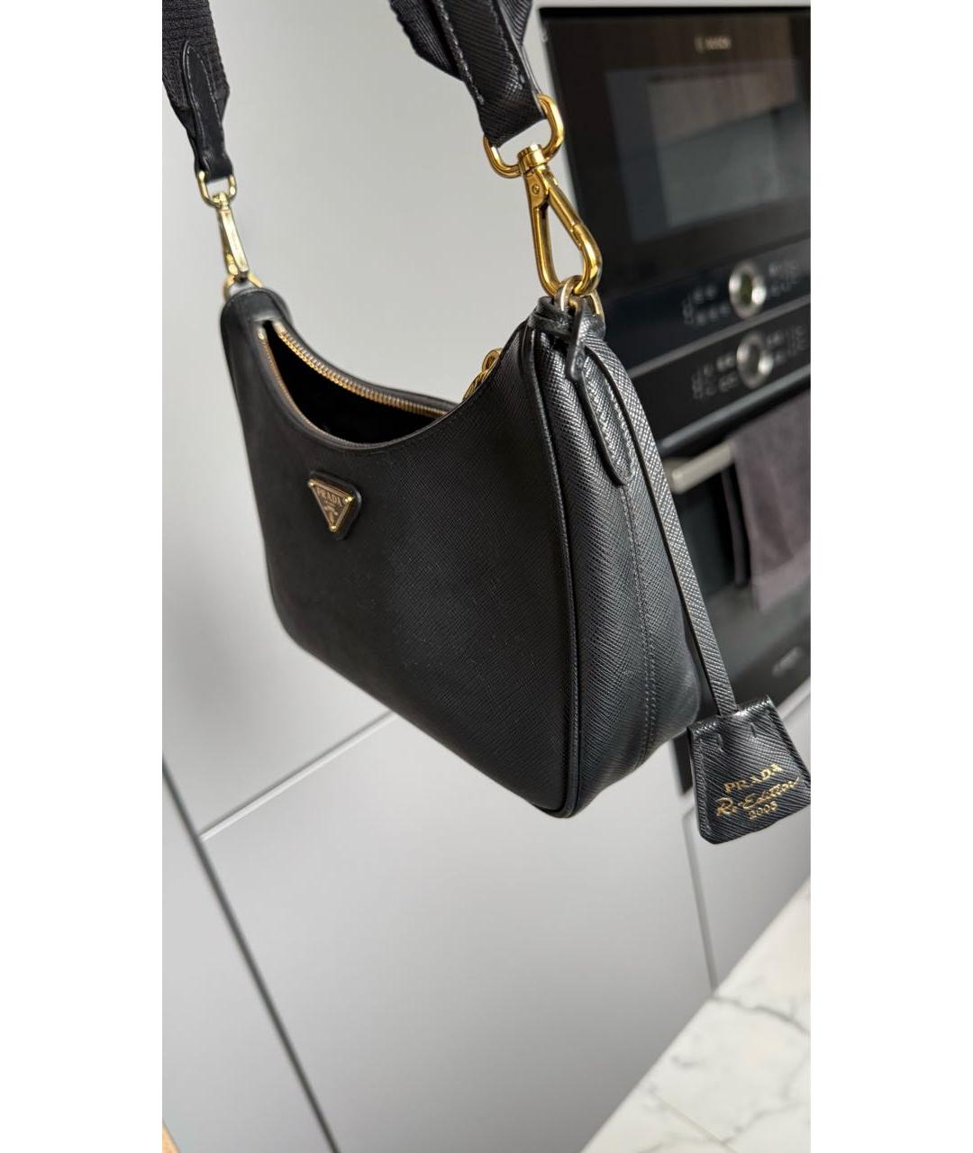 PRADA Черная кожаная сумка через плечо, фото 8