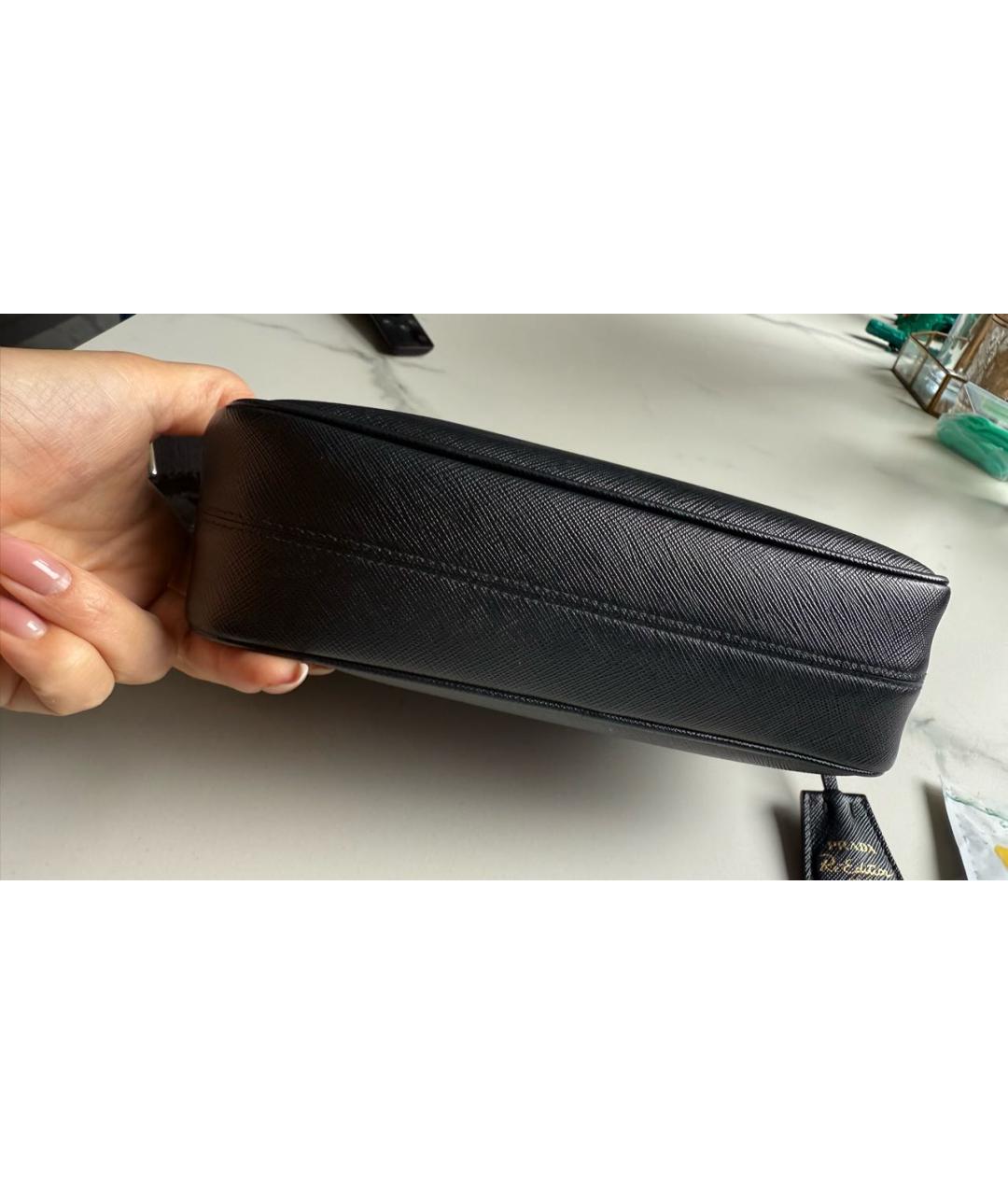 PRADA Черная кожаная сумка через плечо, фото 6