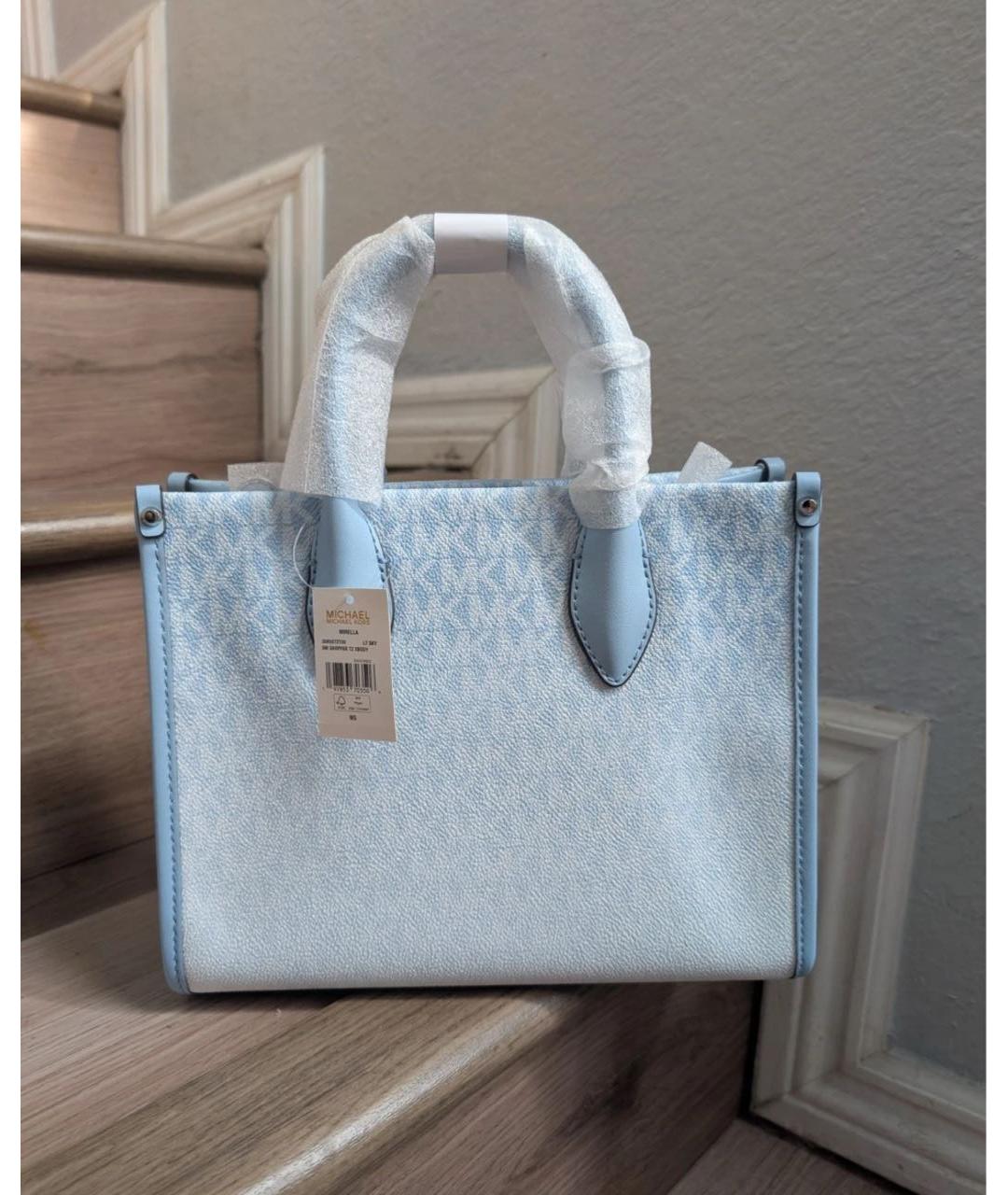 MICHAEL KORS Голубая сумка тоут, фото 3
