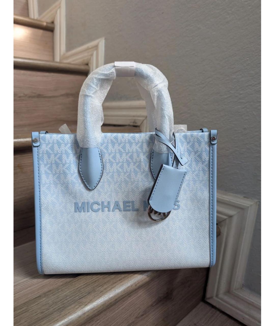 MICHAEL KORS Голубая сумка тоут, фото 2
