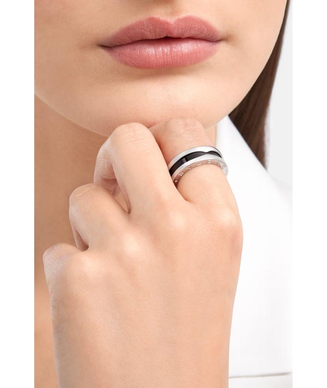 BVLGARI Черное серебряное кольцо, фото 4