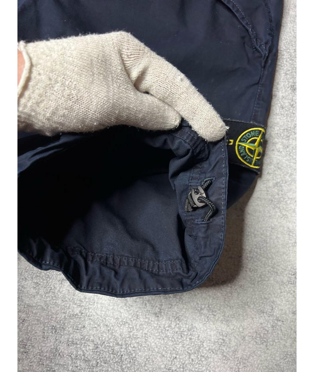 STONE ISLAND Темно-синие хлопковые шорты, фото 6