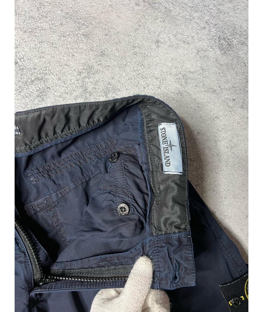 STONE ISLAND Темно-синие хлопковые шорты, фото 7
