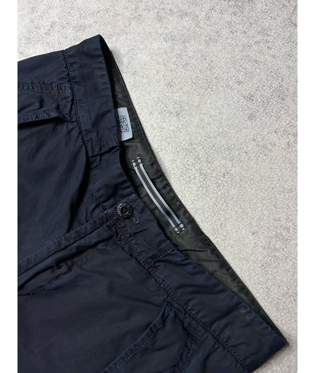 STONE ISLAND Темно-синие хлопковые шорты, фото 3