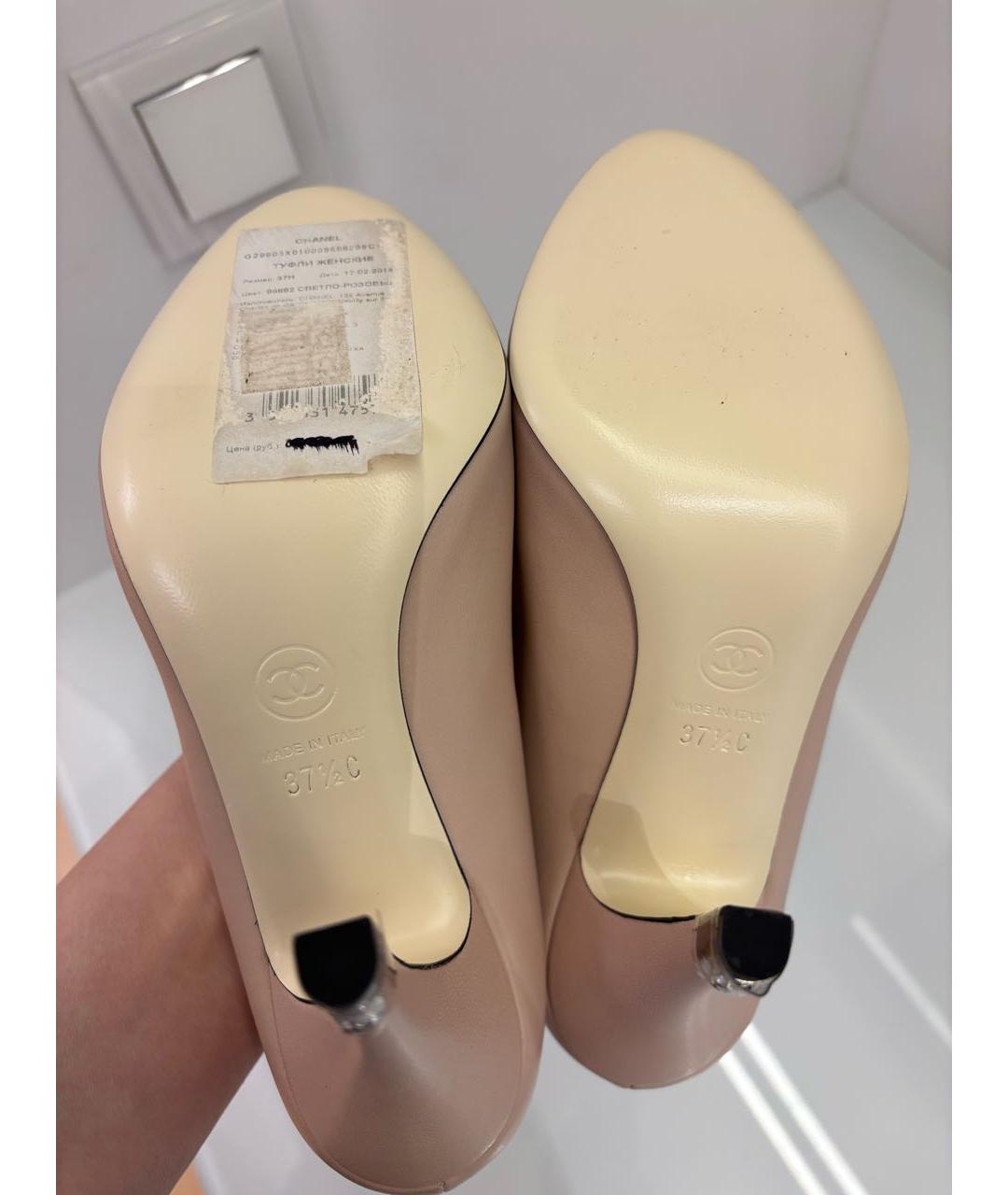 CHANEL Розовые кожаные туфли, фото 5