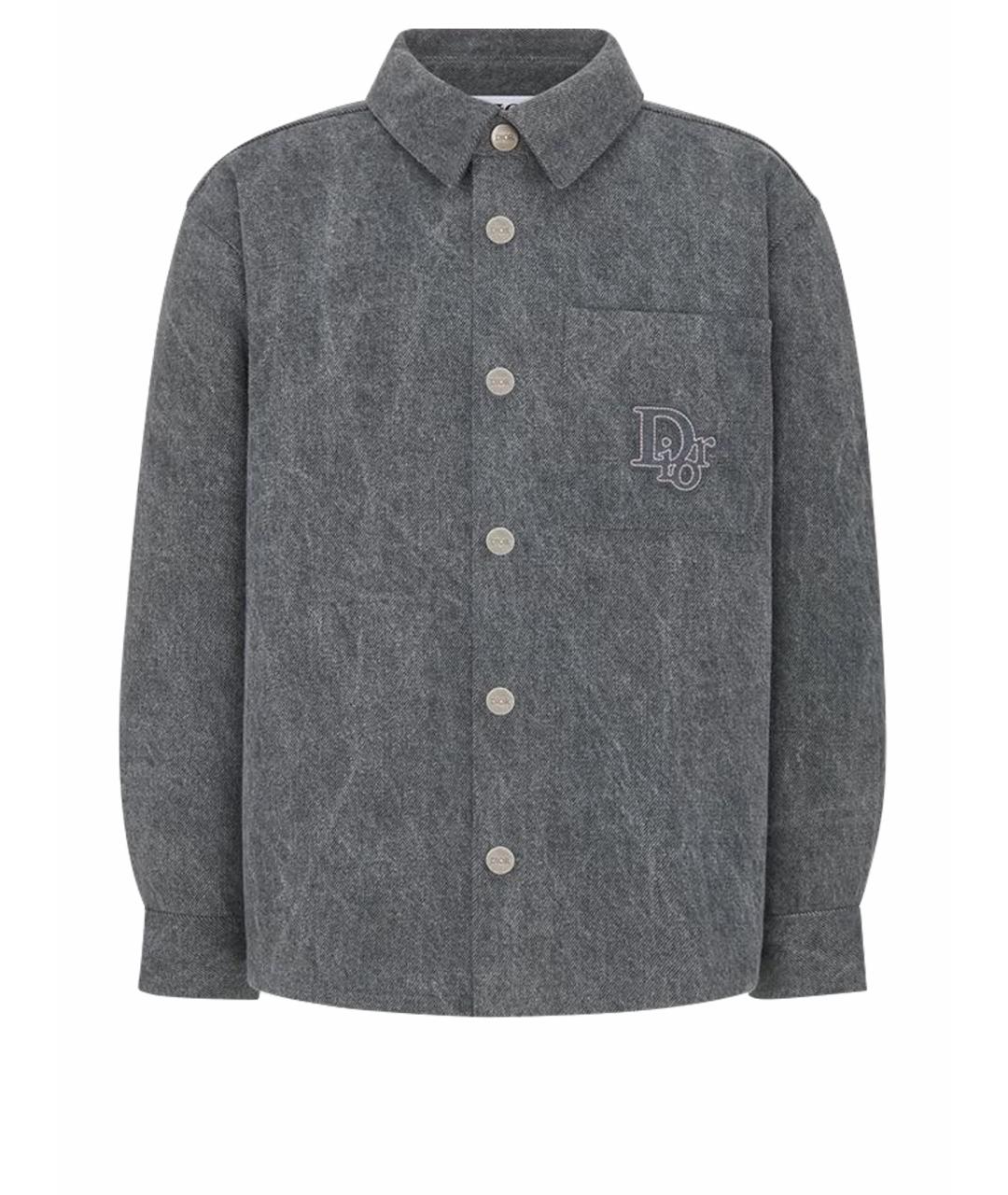 CHRISTIAN DIOR Серая хлопковая детская рубашка, фото 1