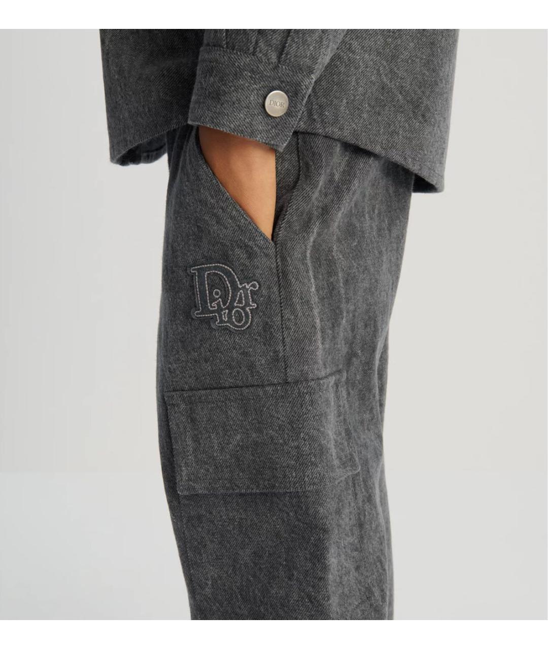 CHRISTIAN DIOR Серые хлопковые брюки и шорты, фото 4