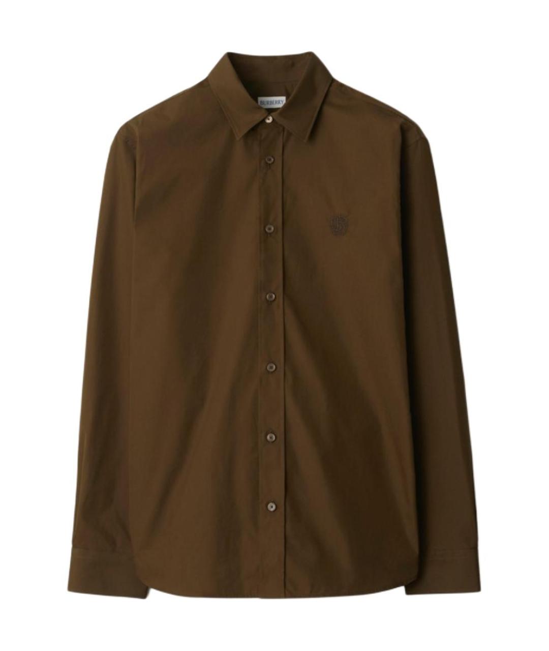 BURBERRY Коричневая хлопковая кэжуал рубашка, фото 1