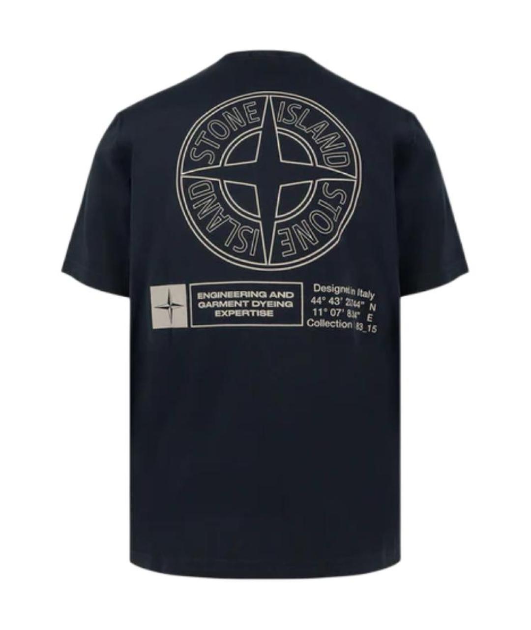 STONE ISLAND Темно-синяя футболка, фото 2