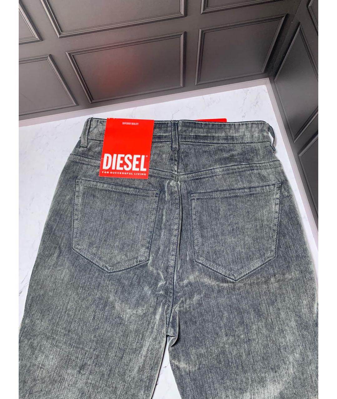 DIESEL Серые хлопко-эластановые джинсы слим, фото 6