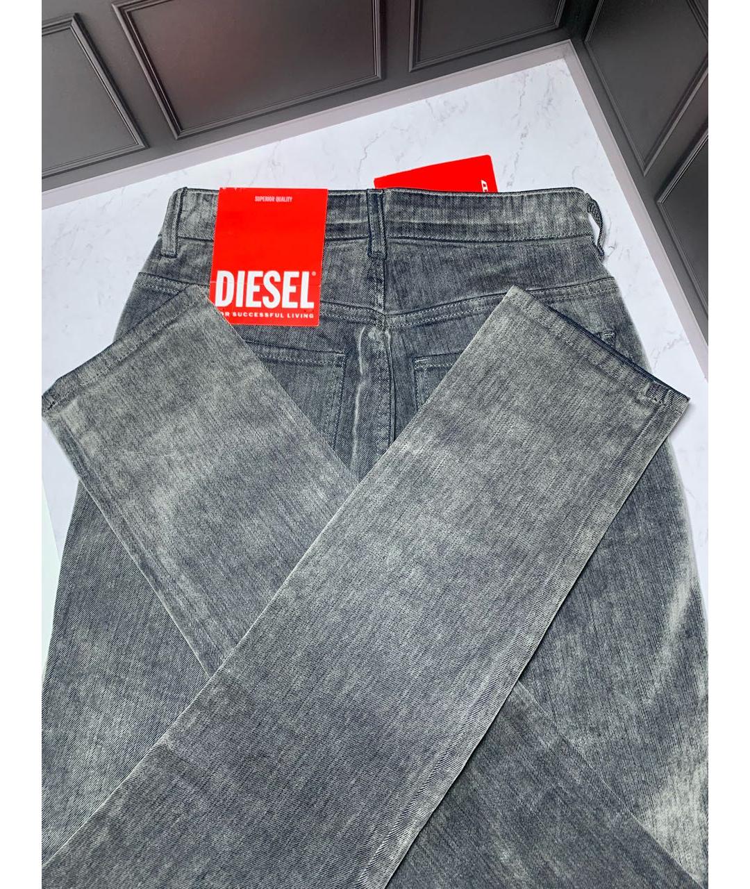 DIESEL Серые хлопко-эластановые джинсы слим, фото 7