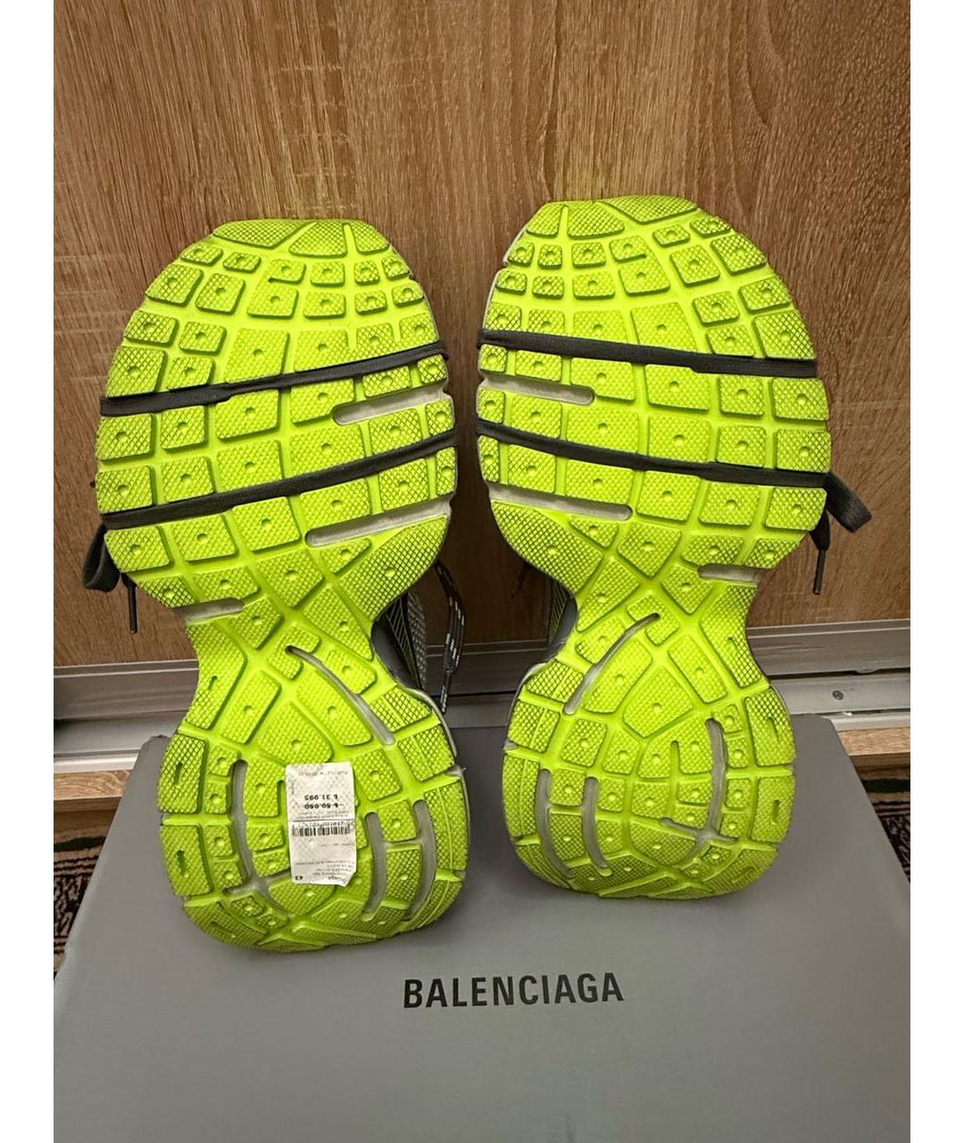 BALENCIAGA Серые текстильные низкие кроссовки / кеды, фото 4