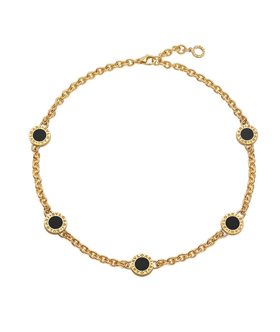BVLGARI Черное колье из желтого золота, фото 3