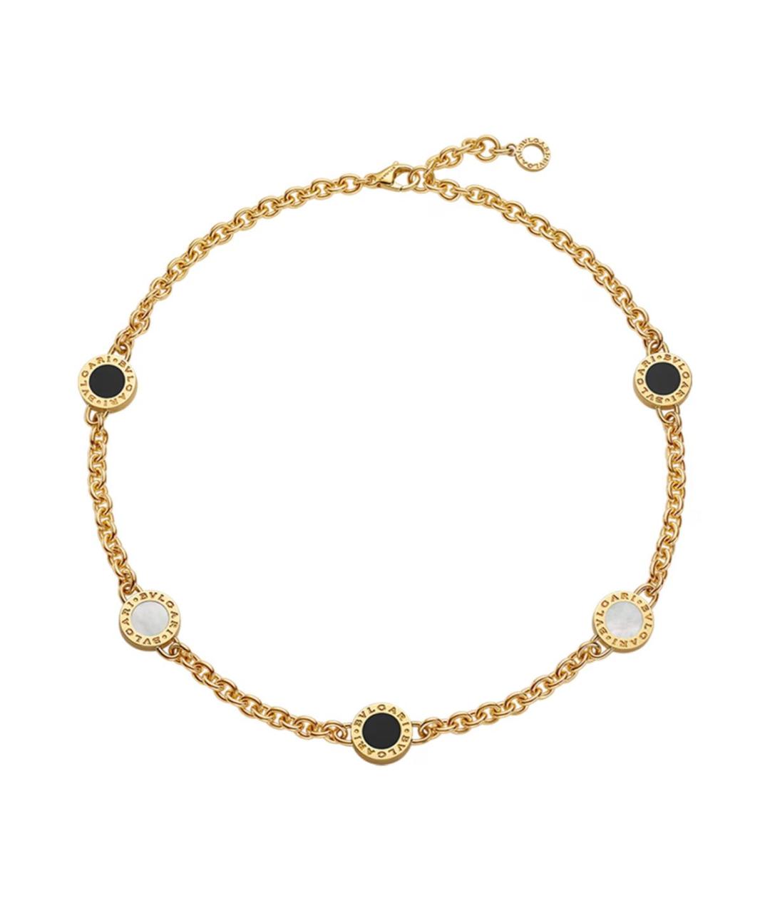 BVLGARI Черное колье из желтого золота, фото 1