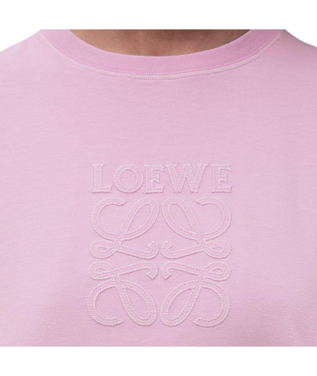 LOEWE Фиолетовая хлопковая футболка, фото 2