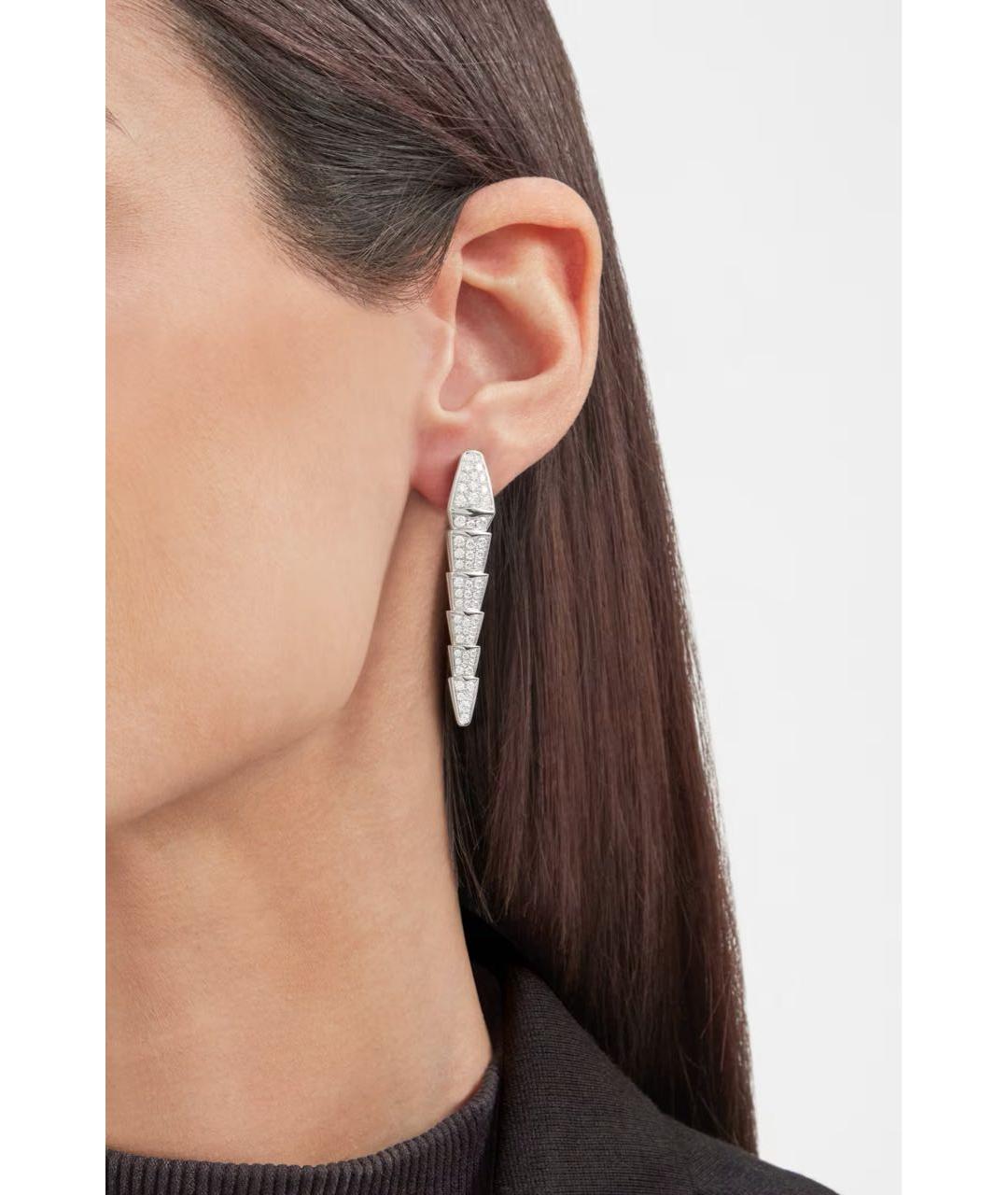 BVLGARI Белые серьги из белого золота, фото 4