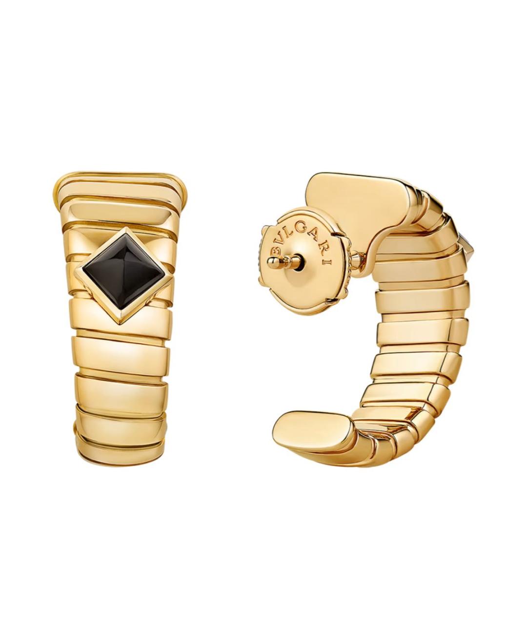 BVLGARI Черные серьги из желтого золота, фото 3