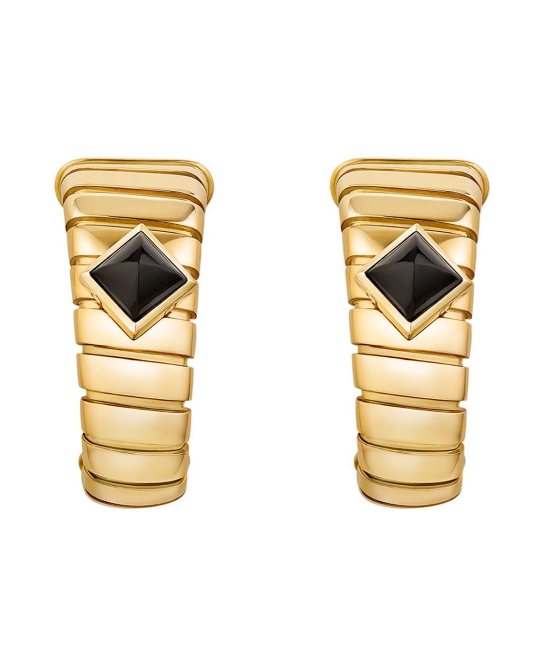 BVLGARI Черные серьги из желтого золота, фото 1