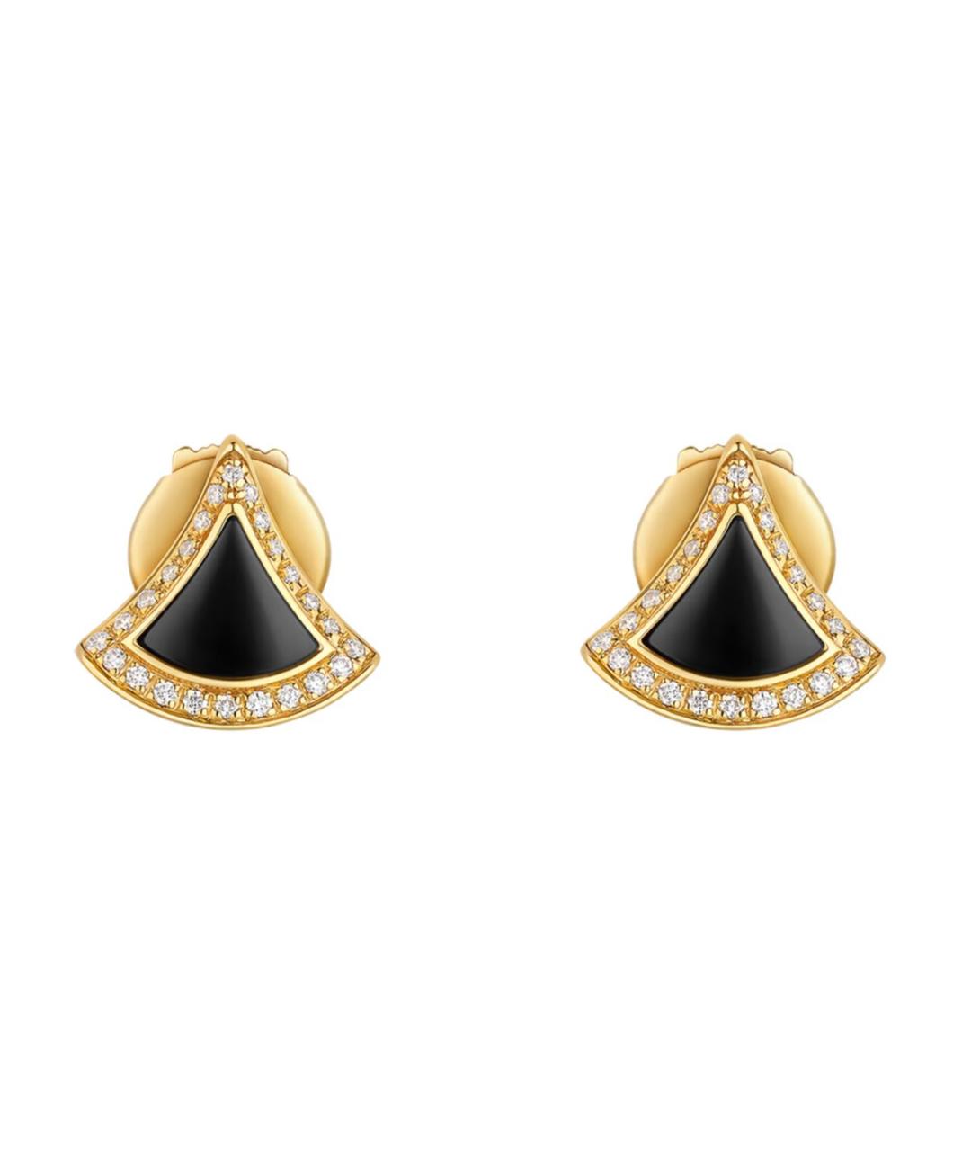 BVLGARI Черные серьги из желтого золота, фото 1