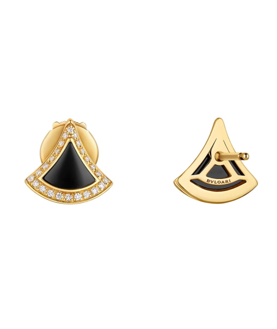 BVLGARI Черные серьги из желтого золота, фото 3