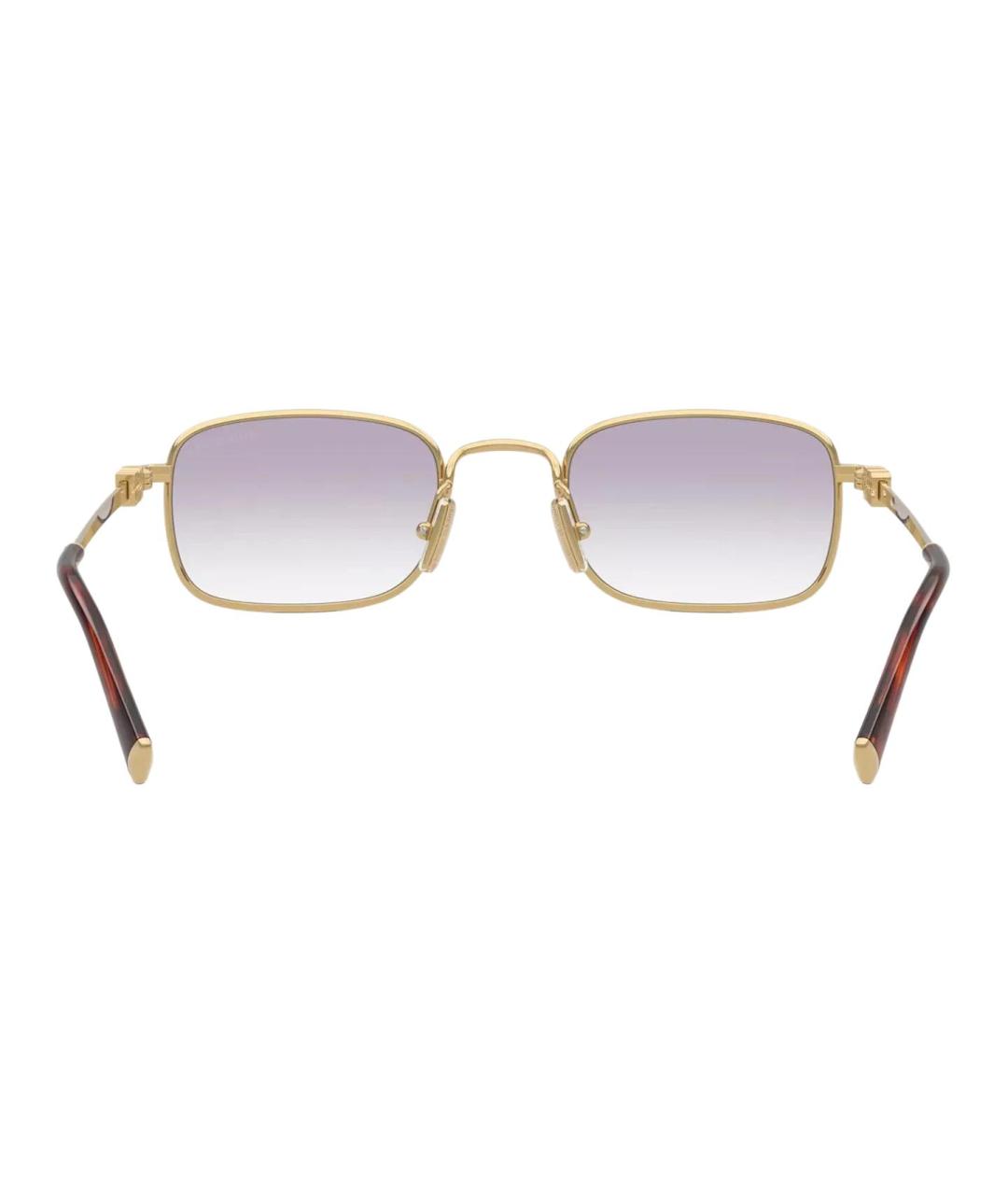 MIU MIU Золотые металлические солнцезащитные очки, фото 3