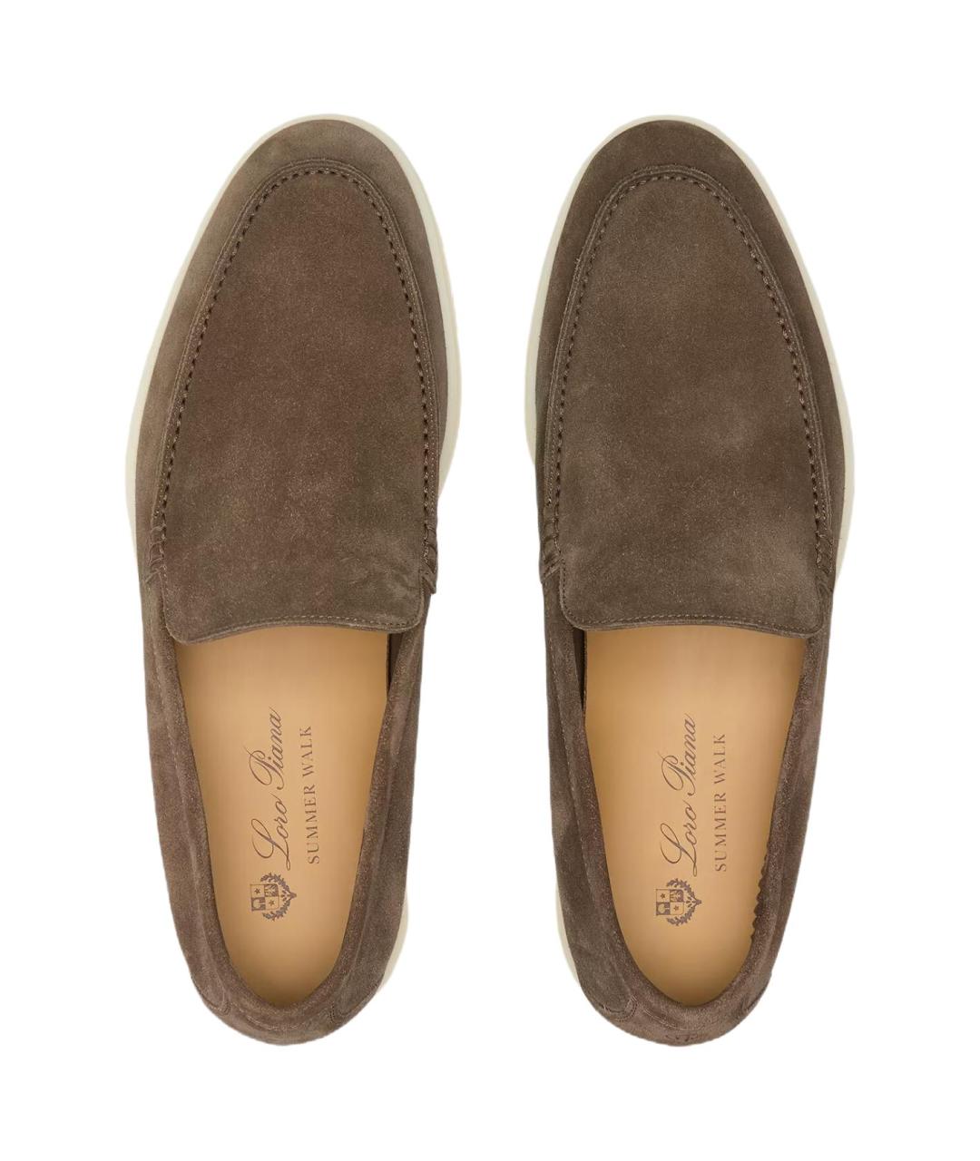 LORO PIANA Коричневые замшевые лоферы, фото 5