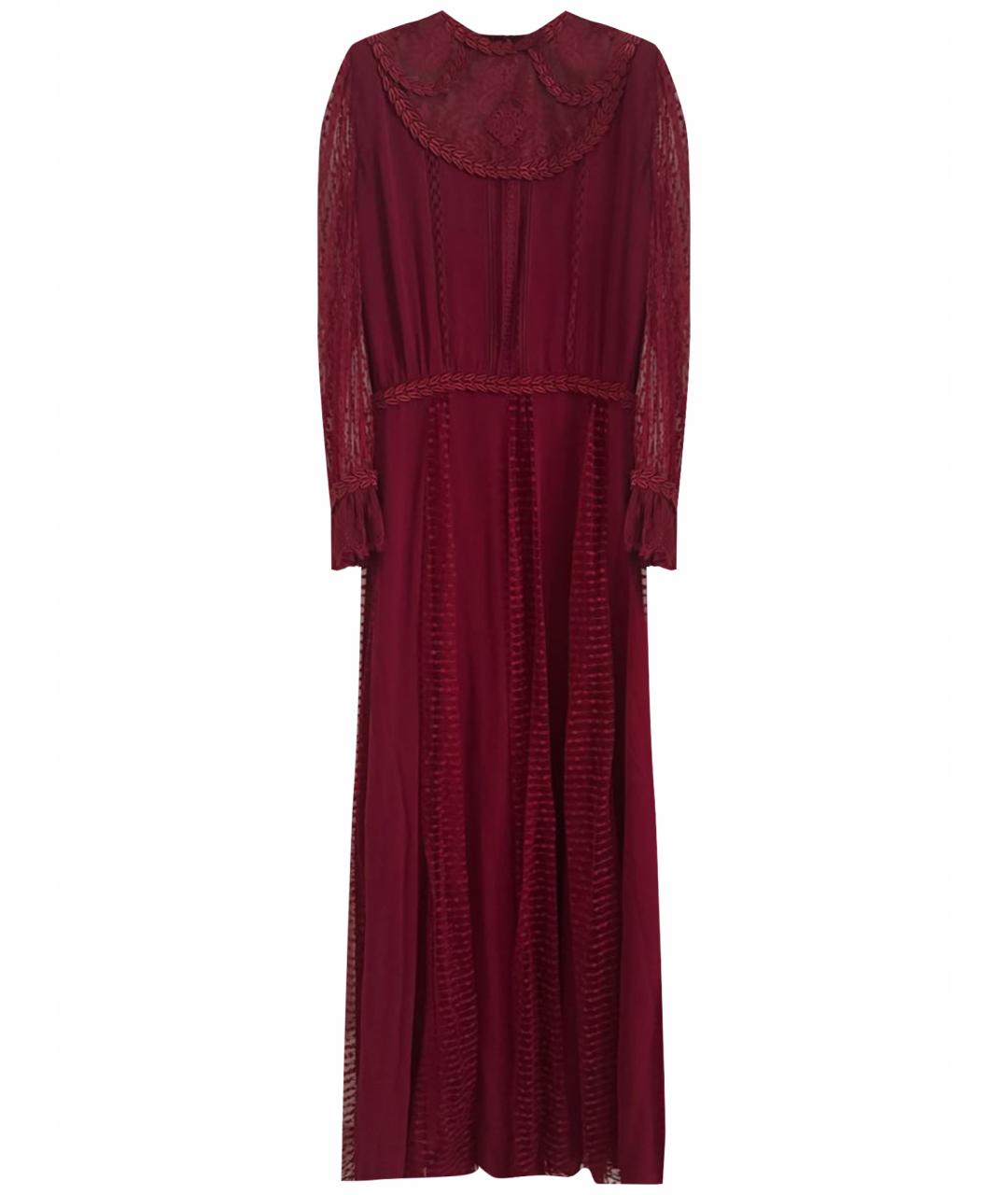 ZUHAIR MURAD Бордовое кружевное вечернее платье, фото 1