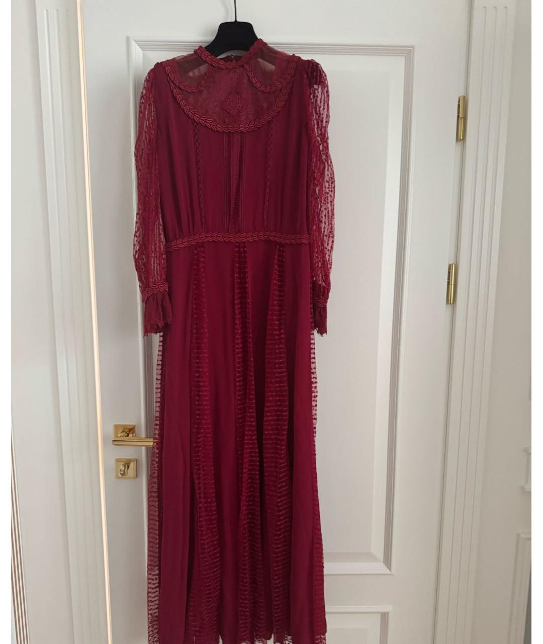 ZUHAIR MURAD Бордовое кружевное вечернее платье, фото 5