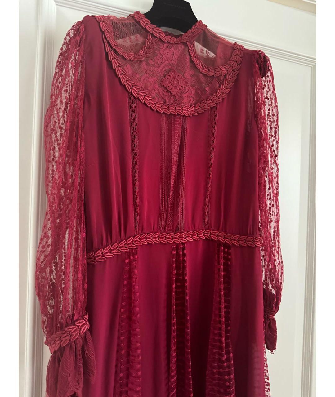 ZUHAIR MURAD Бордовое кружевное вечернее платье, фото 3