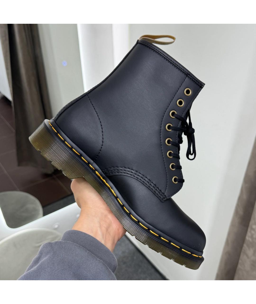 DR. MARTENS Черные кожаные высокие ботинки, фото 5