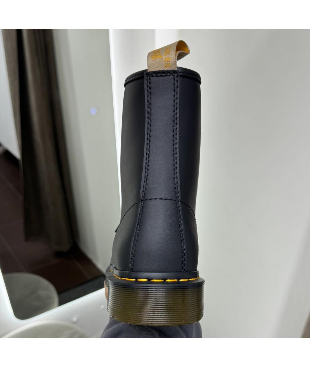 DR. MARTENS Черные кожаные высокие ботинки, фото 4