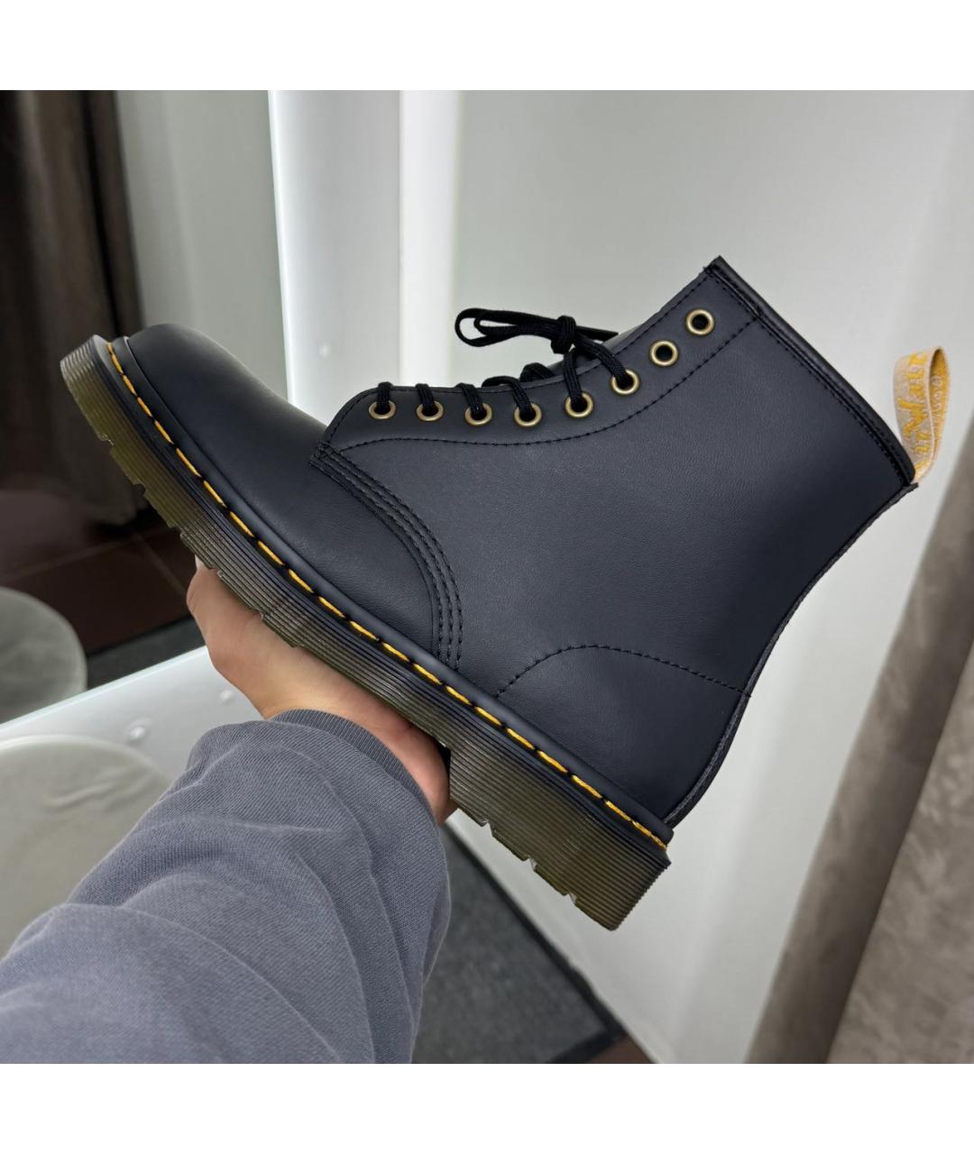 DR. MARTENS Черные кожаные высокие ботинки, фото 2