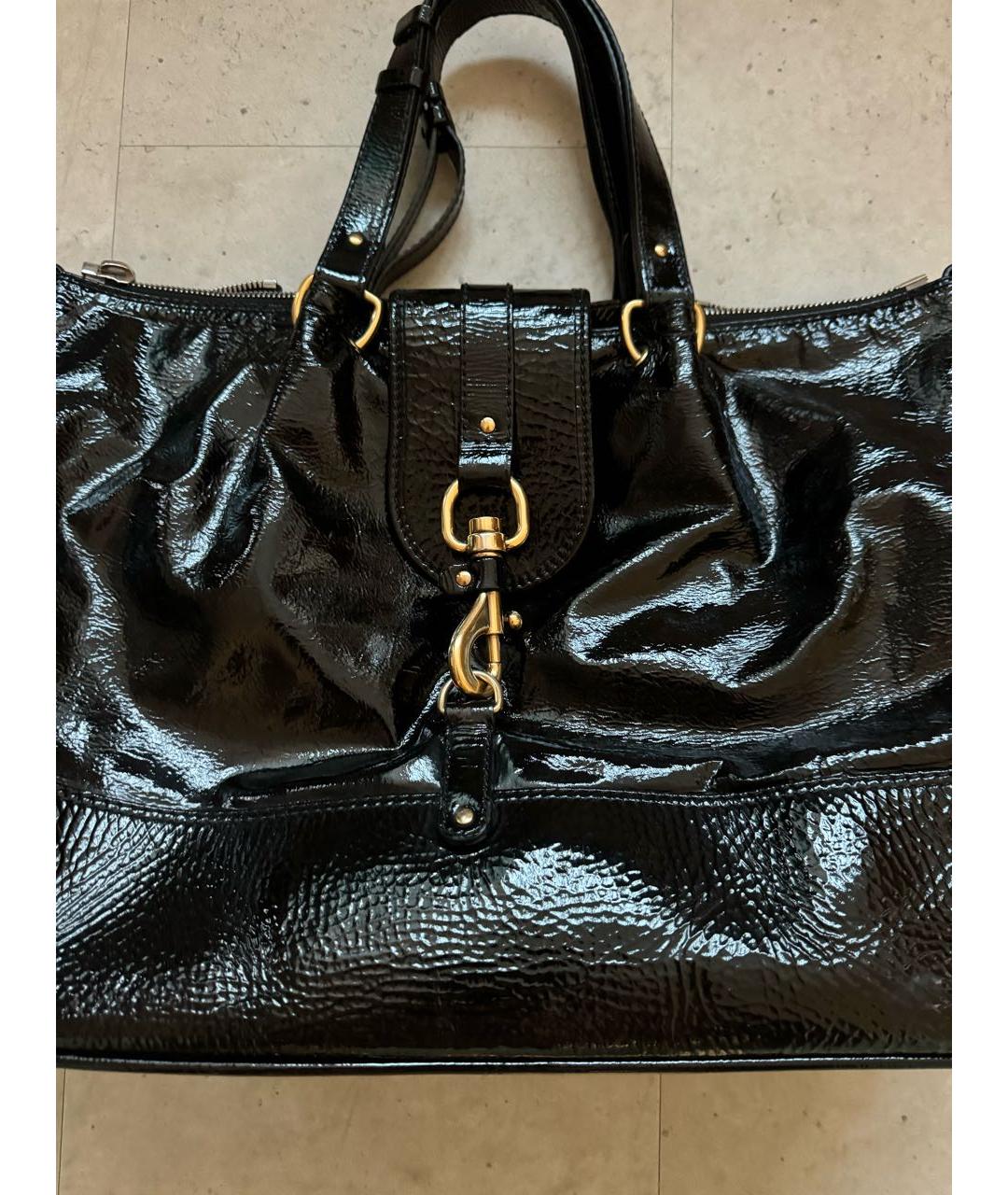 CHLOE Черная сумка с короткими ручками из лакированной кожи, фото 7